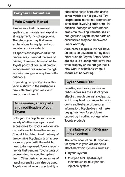 2025 Toyota Yaris Cross Hybrid Owner's Manual | English