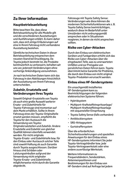 2026 Toyota Yaris Cross Hybrid Owner's Manual | German