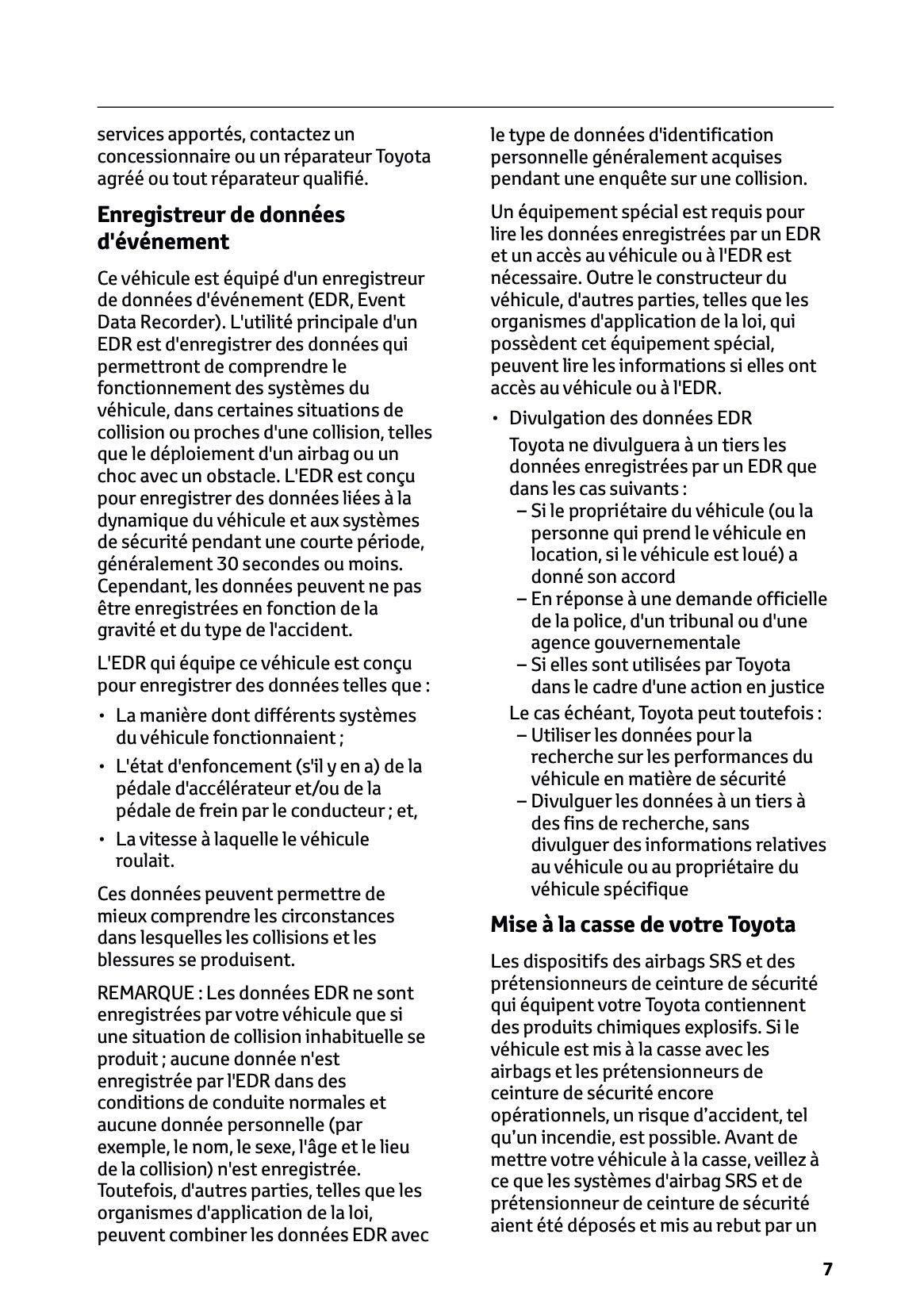 2025 Toyota Yaris Hybrid Owner's Manual | French