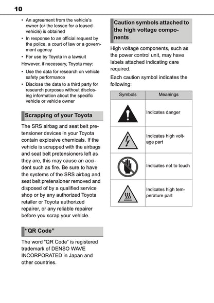2025 Toyota Yaris Hybrid Owner's Manual | English
