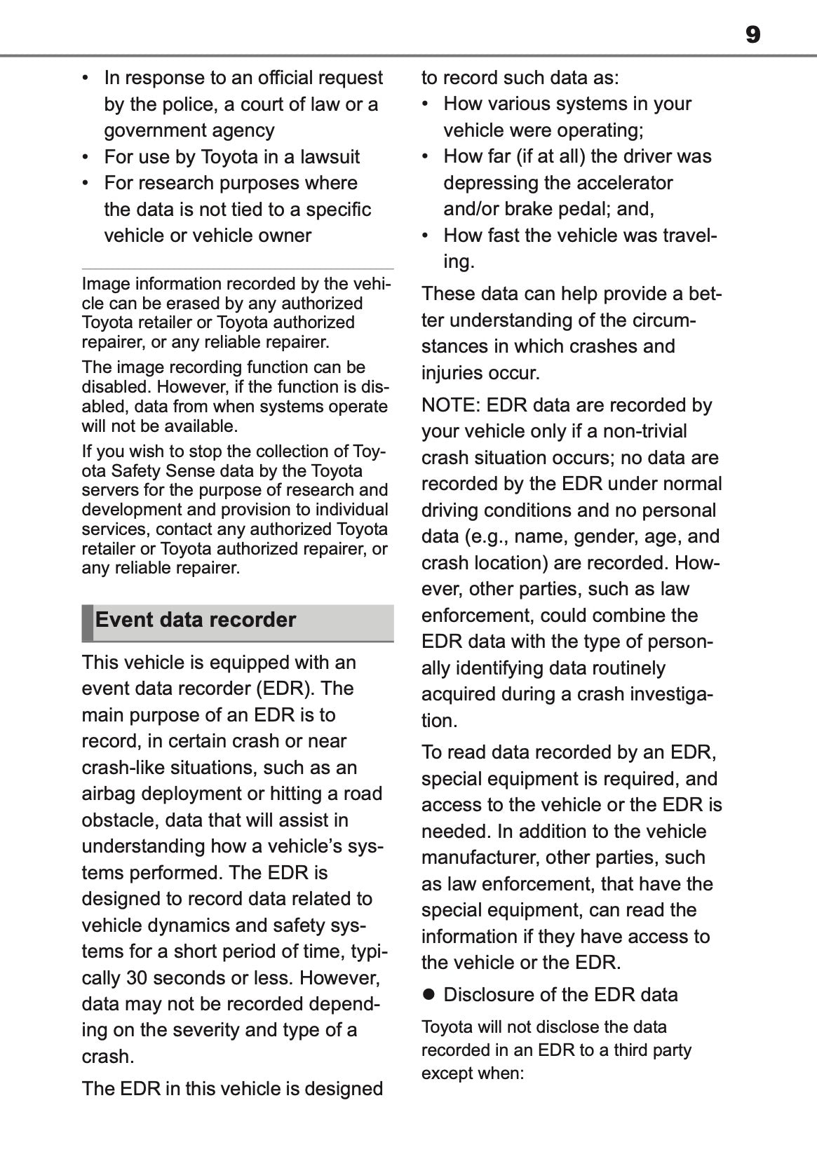 2025 Toyota Yaris Hybrid Owner's Manual | English