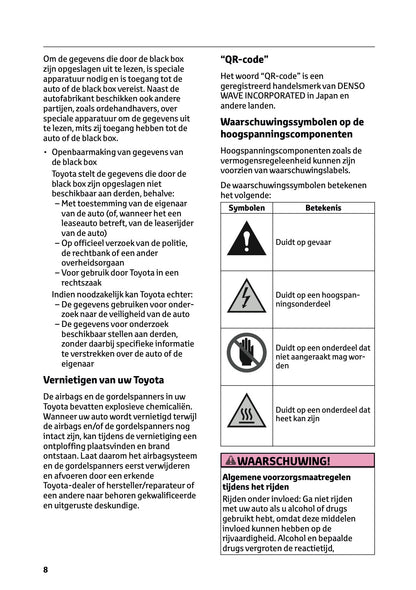 2026 Toyota Yaris Hybrid Owner's Manual | Dutch
