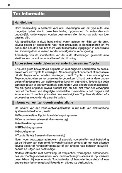 2017-2018 Toyota Yaris Gebruikershandleiding | Nederlands