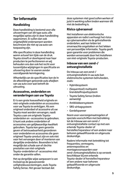 2025 Toyota Yaris Hybrid Gebruikershandleiding | Nederlands