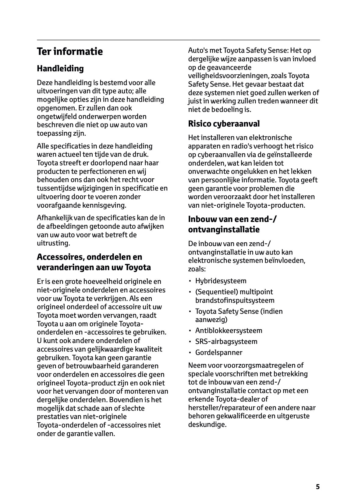 2026 Toyota Yaris Cross Hybrid Gebruikershandleiding | Nederlands