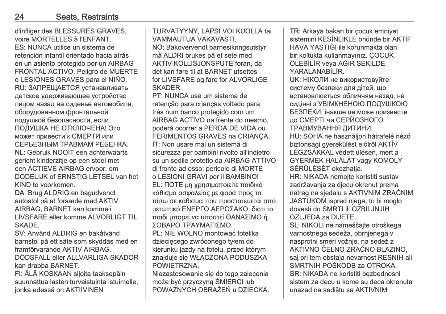 2025-2026 Vauxhall Frontera Owner's Manual | English