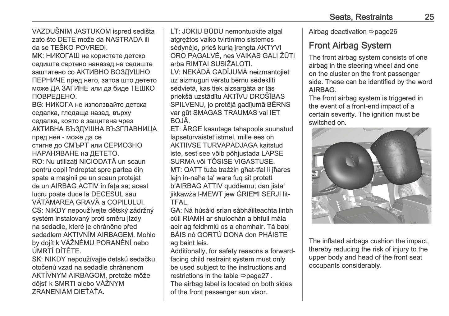 2025-2026 Vauxhall Frontera Owner's Manual | English
