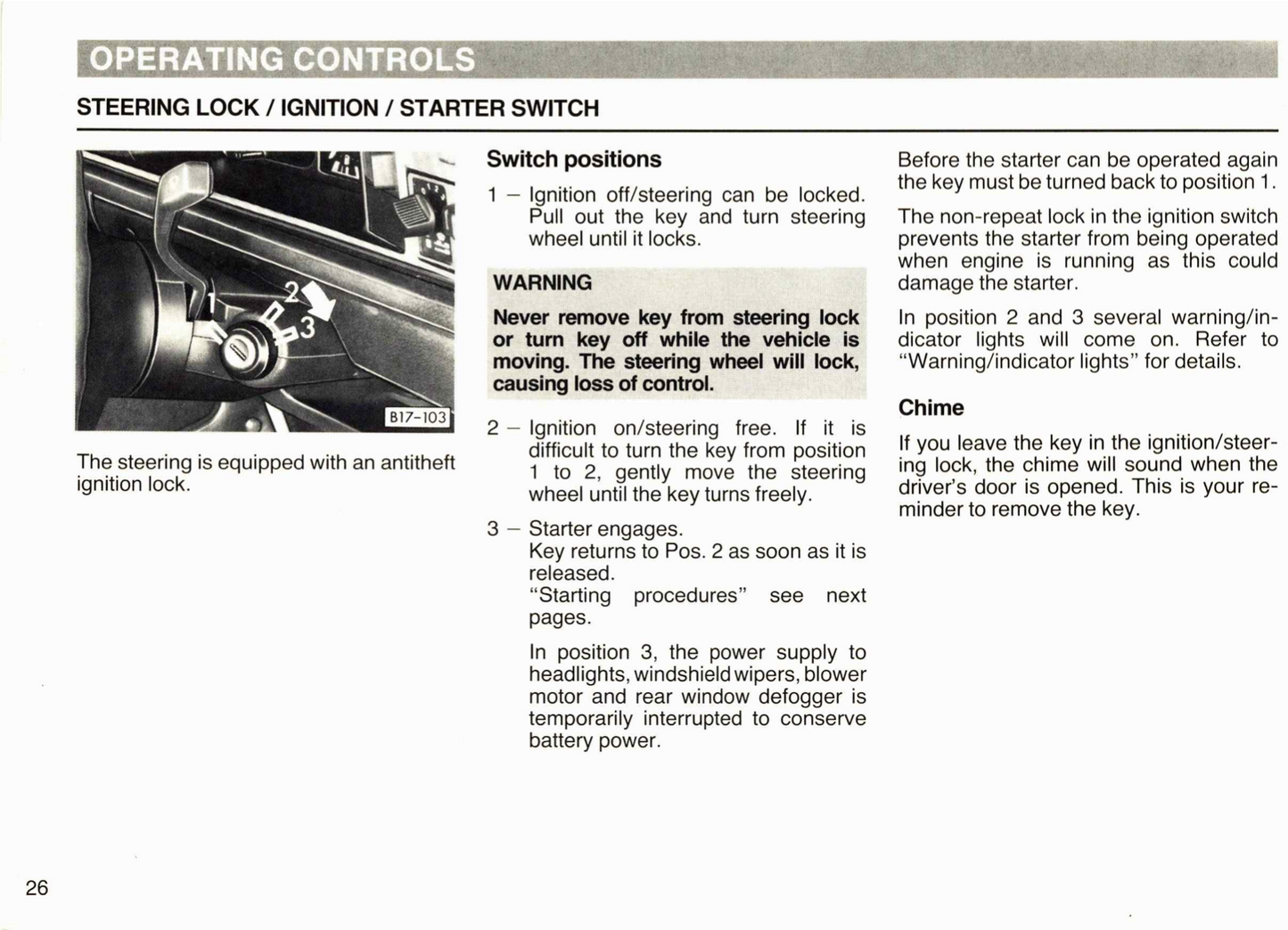 1988 Volkswagen Cabriolet Owner's Manual | English