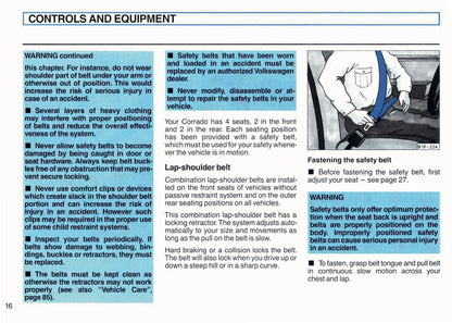 1994 Volkswagen Corrado Owner's Manual | English