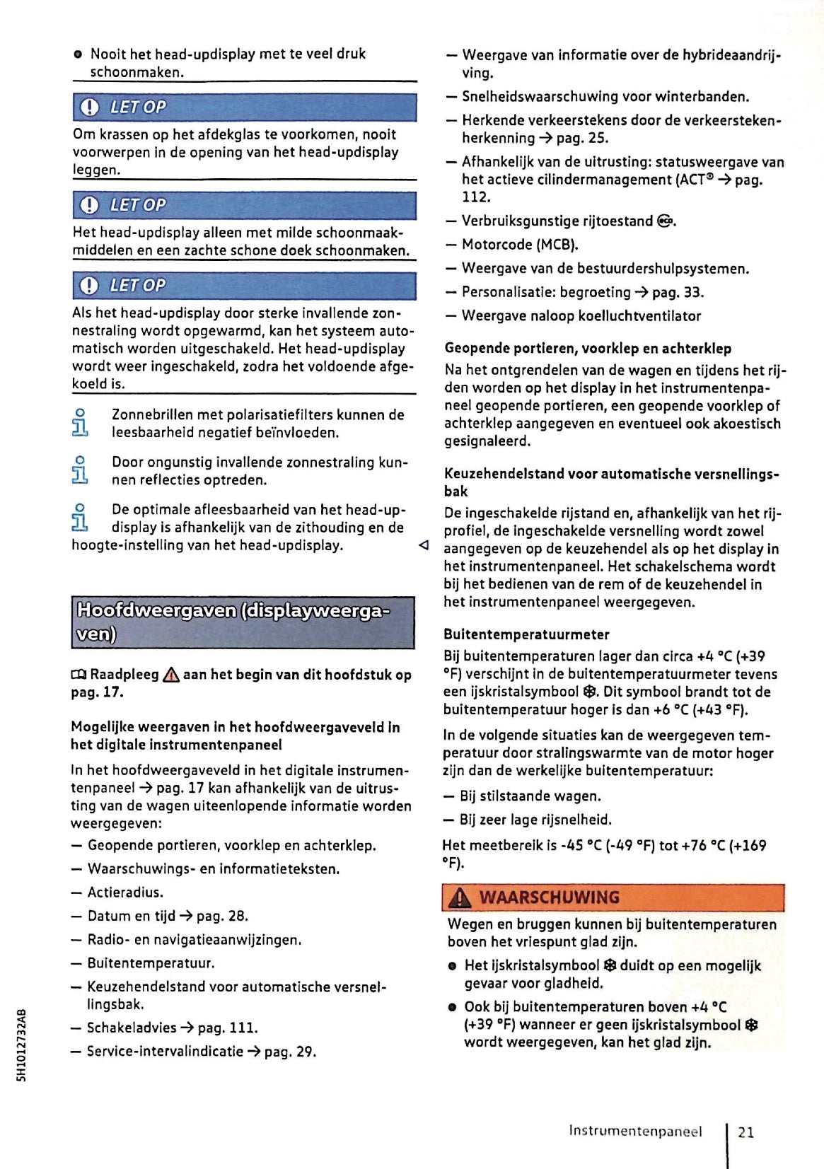 2020 Volkswagen Golf eHybrid/Golf GTE Owner's Manual | Dutch