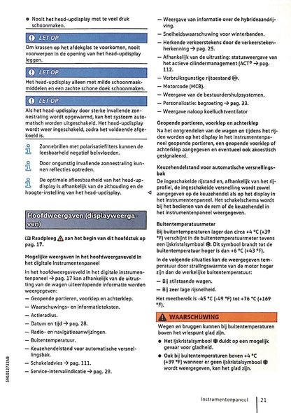 2020 Volkswagen Golf eHybrid/Golf GTE Owner's Manual | Dutch