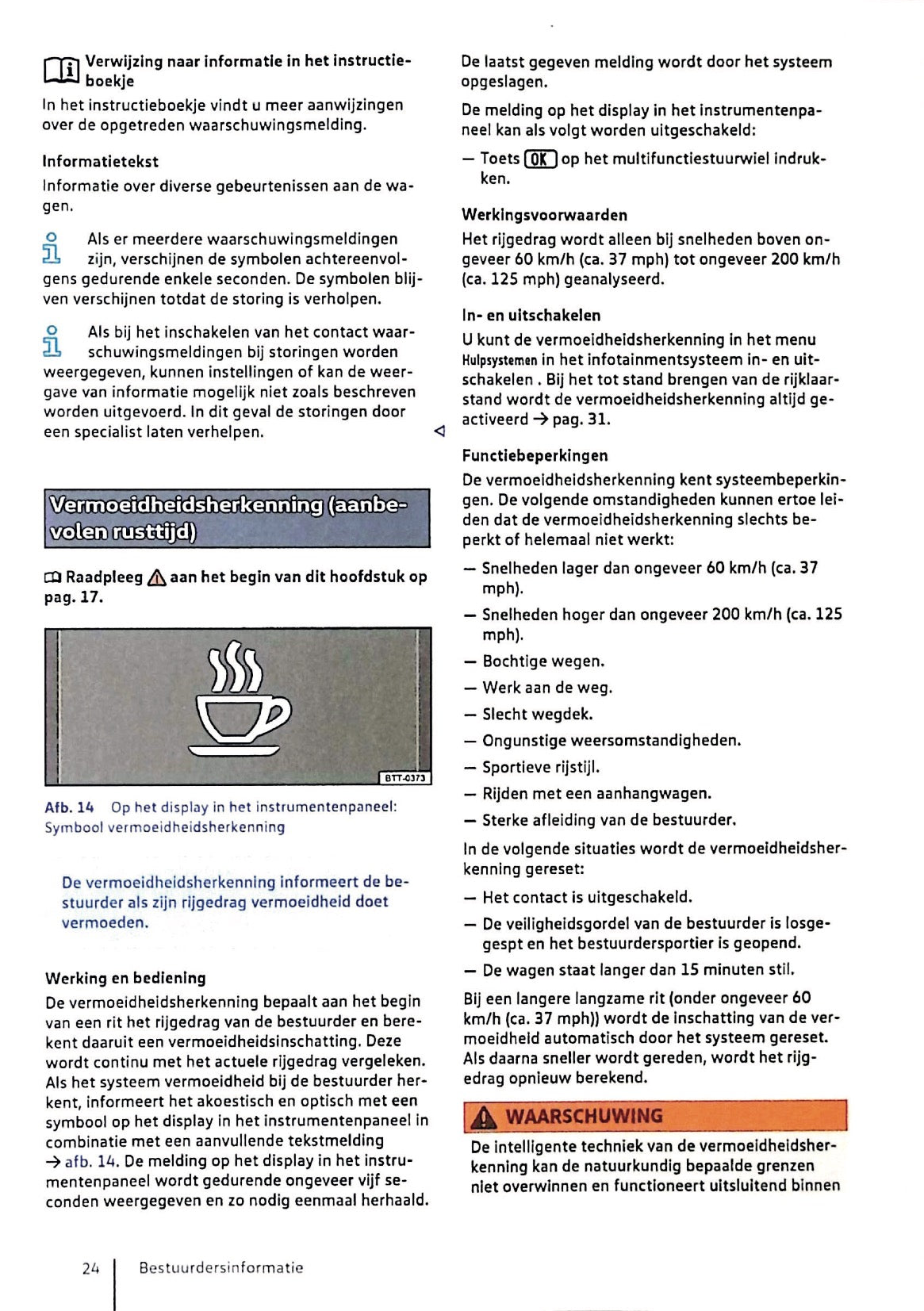 2020 Volkswagen Golf eHybrid/Golf GTE Owner's Manual | Dutch