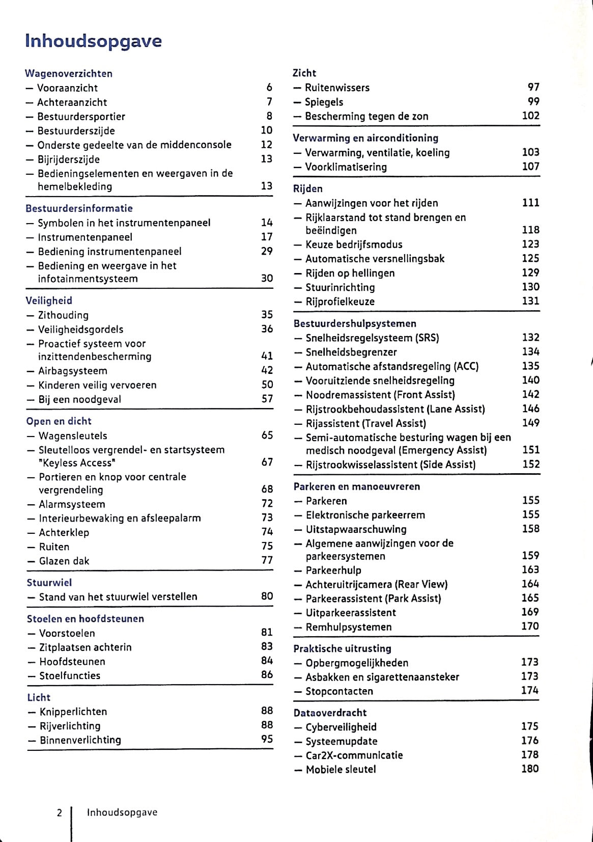 2020 Volkswagen Golf eHybrid/Golf GTE Owner's Manual | Dutch