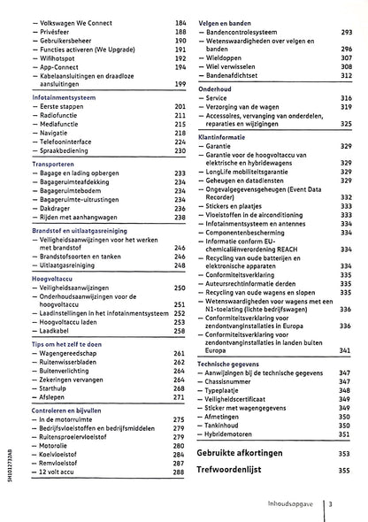2020 Volkswagen Golf eHybrid/Golf GTE Owner's Manual | Dutch