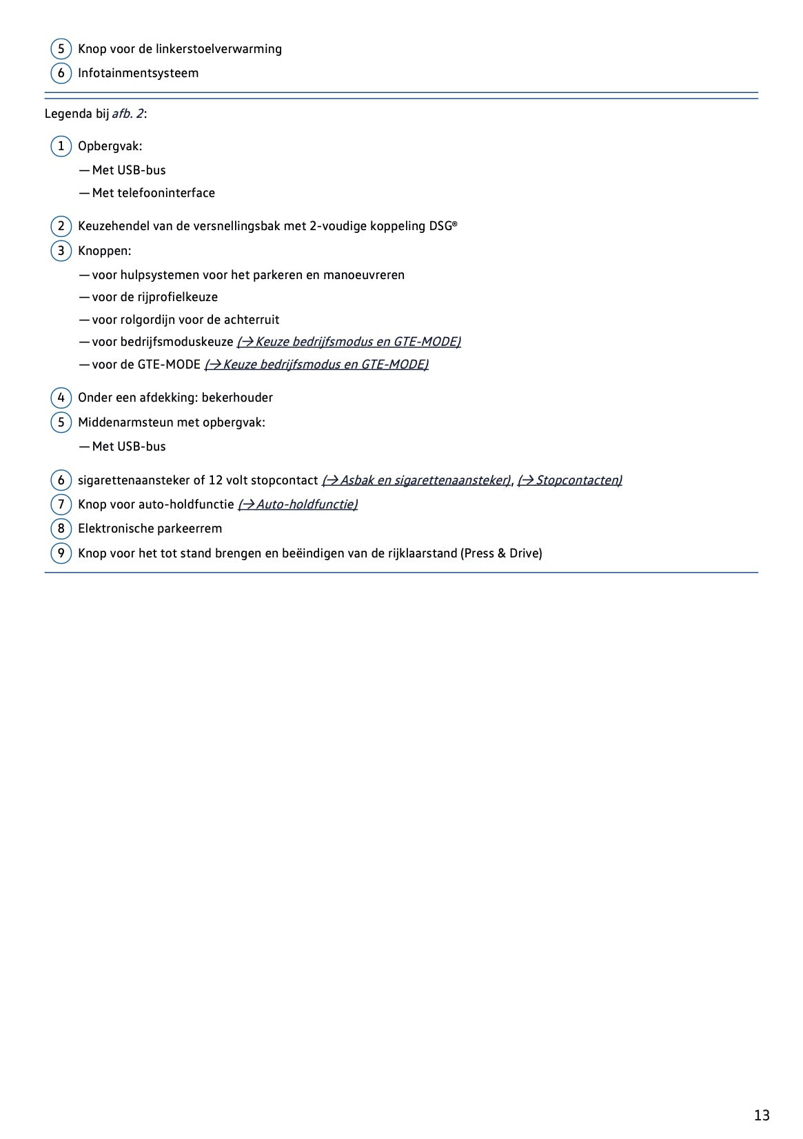 2020 Volkswagen Passat GTE/Passat Variant GTE Gebruikershandleiding | Nederlands