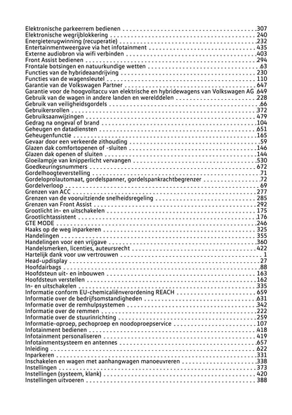 2020 Volkswagen Passat GTE/Passat Variant GTE Gebruikershandleiding | Nederlands