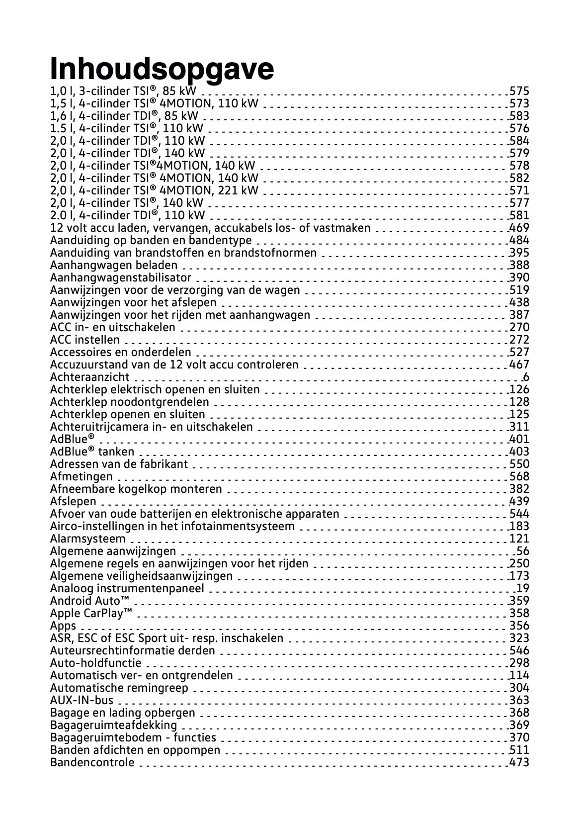 2019-2020 Volkswagen T-Roc Owner's Manual | Dutch