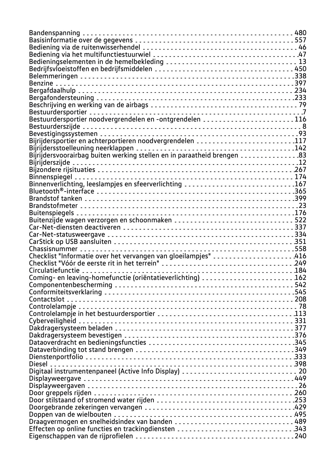 2019-2020 Volkswagen T-Roc Owner's Manual | Dutch