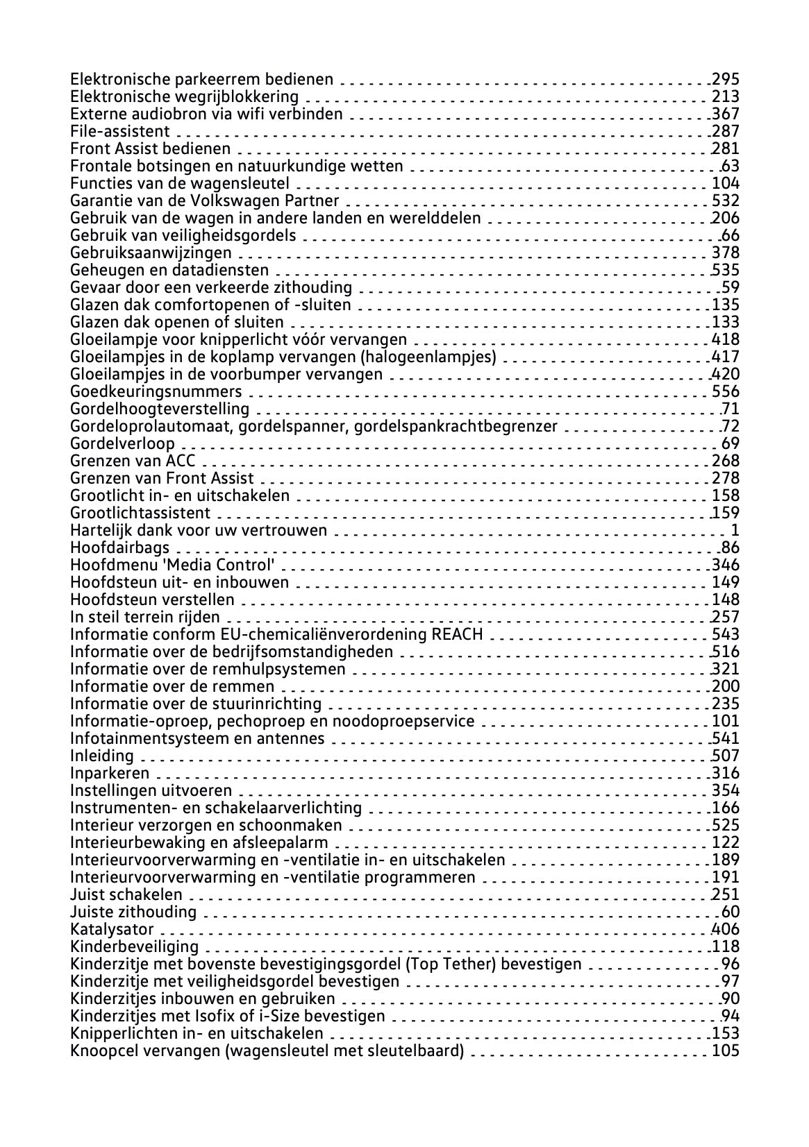 2019-2020 Volkswagen T-Roc Owner's Manual | Dutch