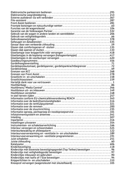 2019-2020 Volkswagen T-Roc Owner's Manual | Dutch