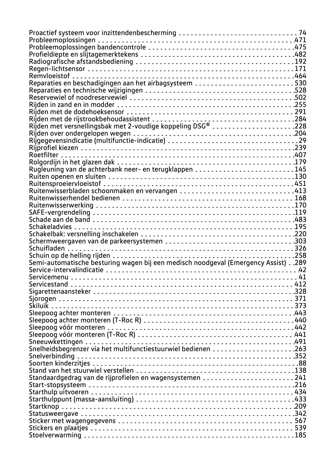 2019-2020 Volkswagen T-Roc Owner's Manual | Dutch