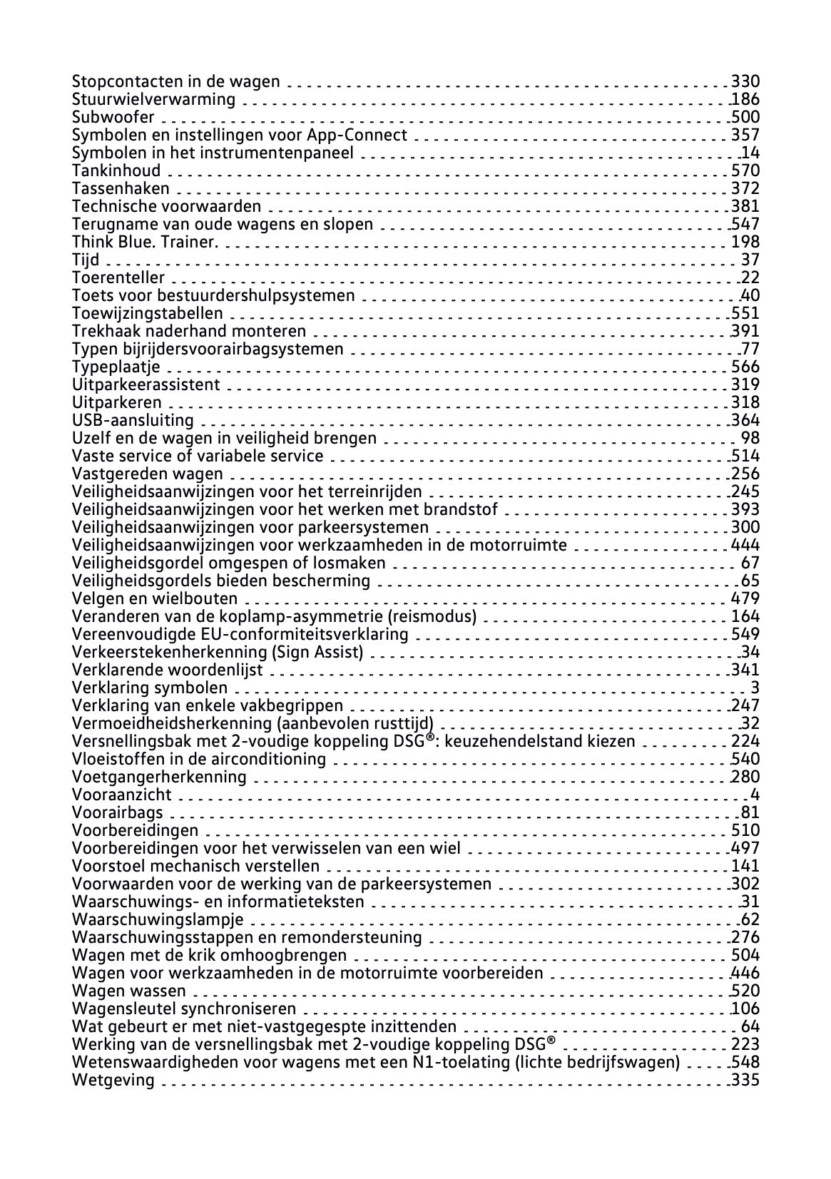 2019-2020 Volkswagen T-Roc Owner's Manual | Dutch