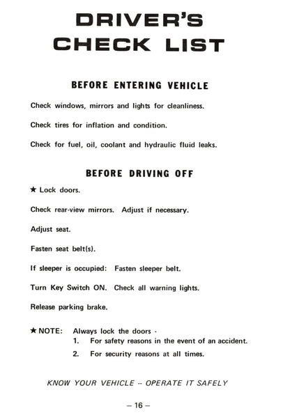 1976 Kenworth  Owner's Manual | English