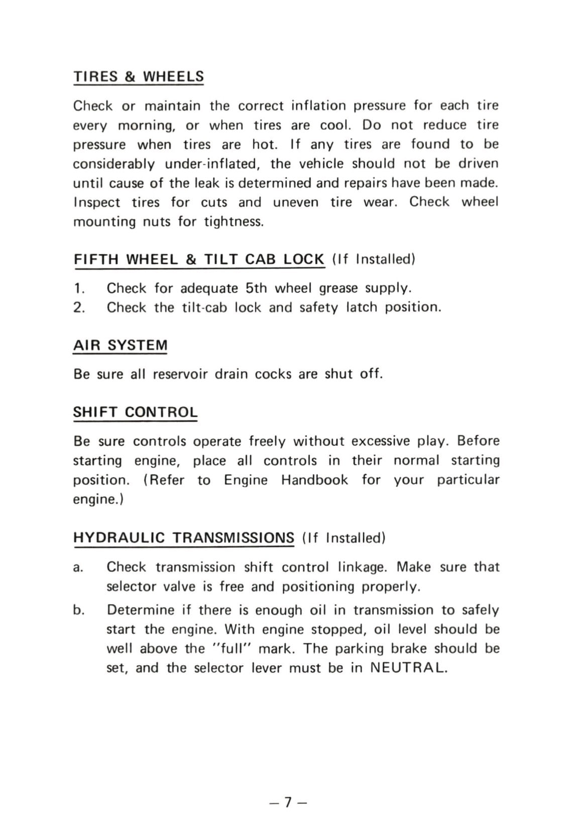 1976 Kenworth  Owner's Manual | English