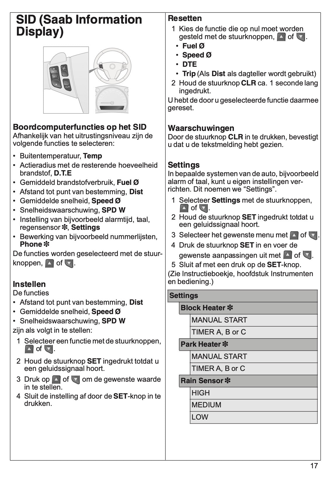 2007 Saab 9-3 Verkorte Handleiding | Nederlands