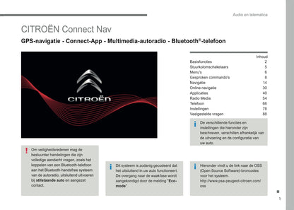 2016-2018 Citroën Infotainment Handleiding | Nederlands