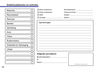 Onderhoudsboekje voor Renault