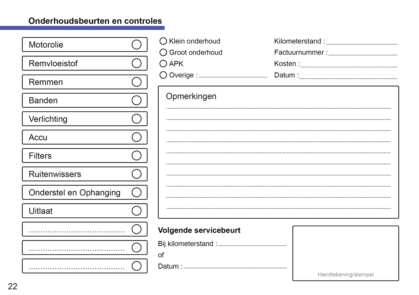 Fiat Onderhoudsboekje | Nederlands