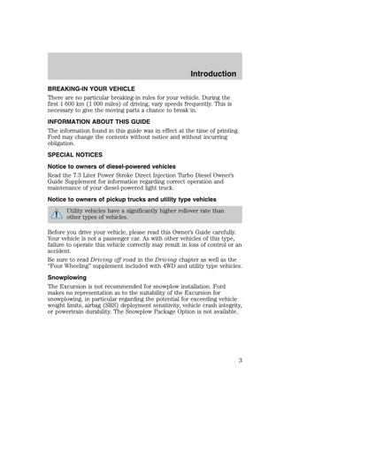 2000 Ford Excursion Owner's Manual | English