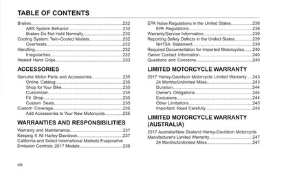 2017 Harley-Davidson Touring Gebruikershandleiding | Engels