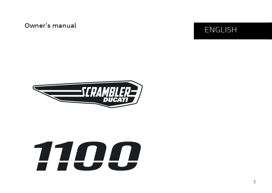 2019 Ducati Scrambler 1100 Owner's Manual | English