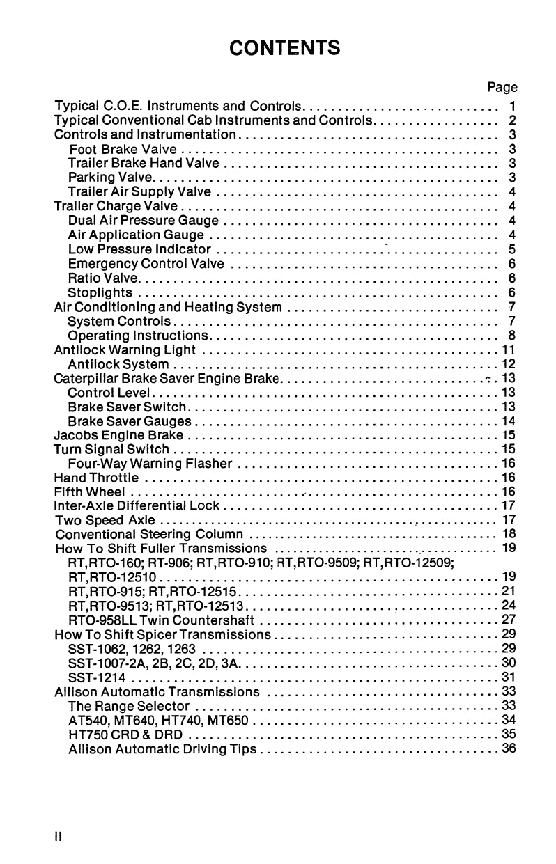 1981 - 1986 Peterbilt 359 Owner's Manual | English