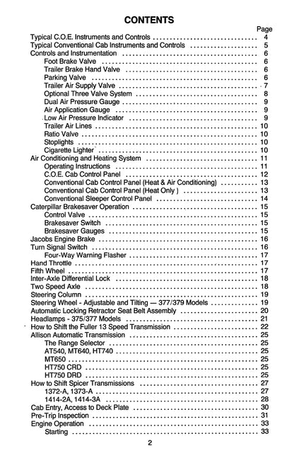 1981-1990 Peterbilt 379 Owner's Manual | English