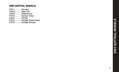 2003 Harley-Davidson Softail Gebruikershandleiding | Engels