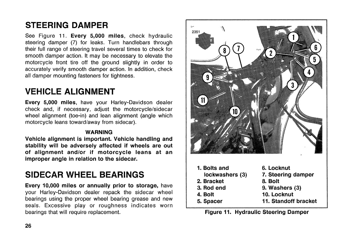 1991 Harley-Davidson TLE/TLE-Ultra Sidecar Owner's Manual | English