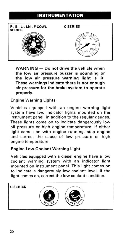 1985 Ford Medium Duty / 600 / 700 / 7000 Owner's Manual | English