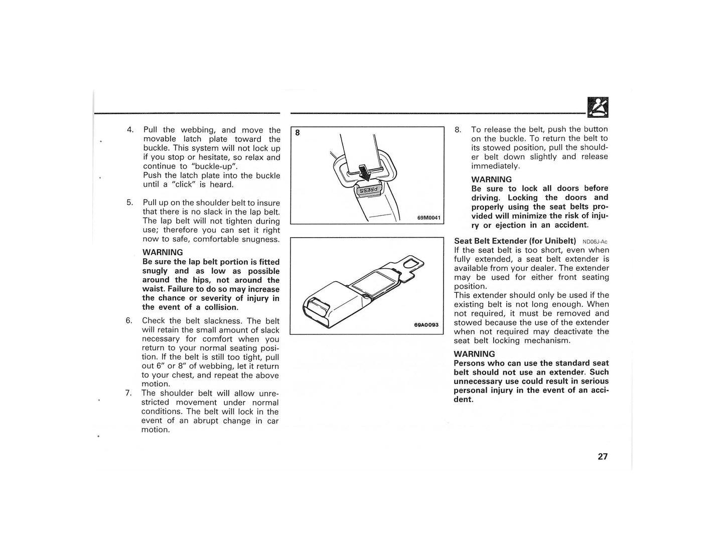 1993 Mitsubishi 3000GT Owner's Manual | English