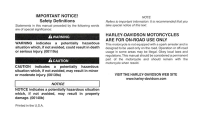 2017 Harley-Davidson Touring Gebruikershandleiding | Engels
