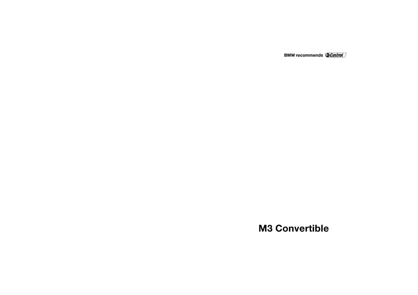 2006 BMW M3 Convertible Manuel du propriétaire | Anglais