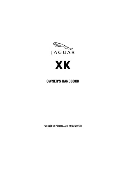 2013 Jaguar XK Manuel du propriétaire | Anglais