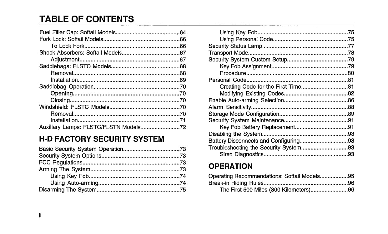 2005 Harley Davidson Softail Owner's Manual | English