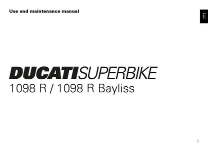 2009 Ducati Superbike Owner's Manual | English