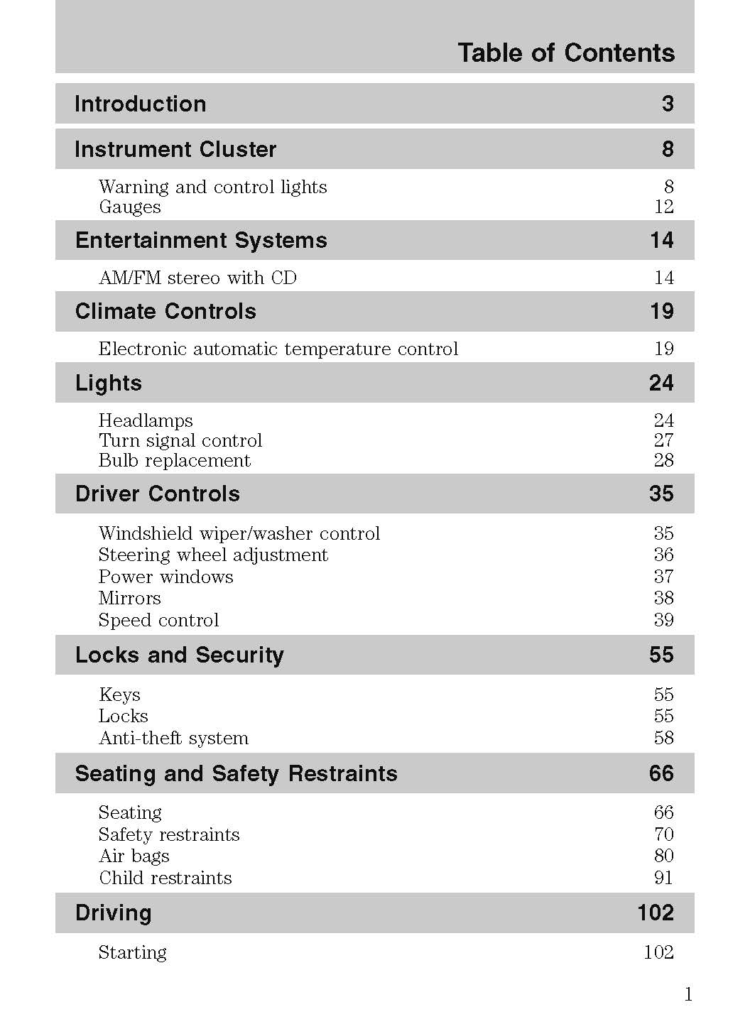 2003 Ford Thunderbird Owner's Manual | English