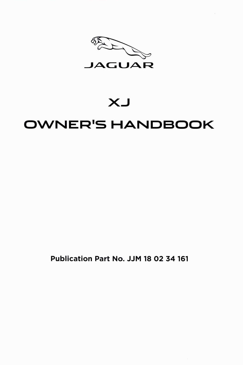 2016 Jaguar XJ Owner's Manual | English