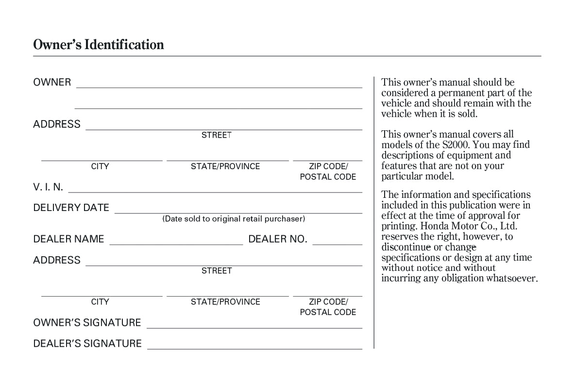 2004 Honda Element Owner's Manual | English