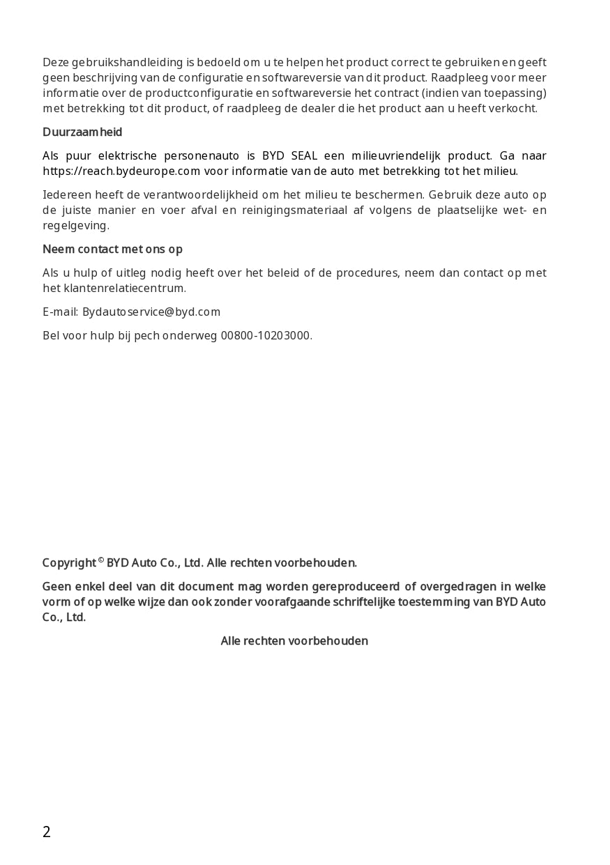 2023-2024 BYD Seal Manuel du propriétaire | Néerlandais